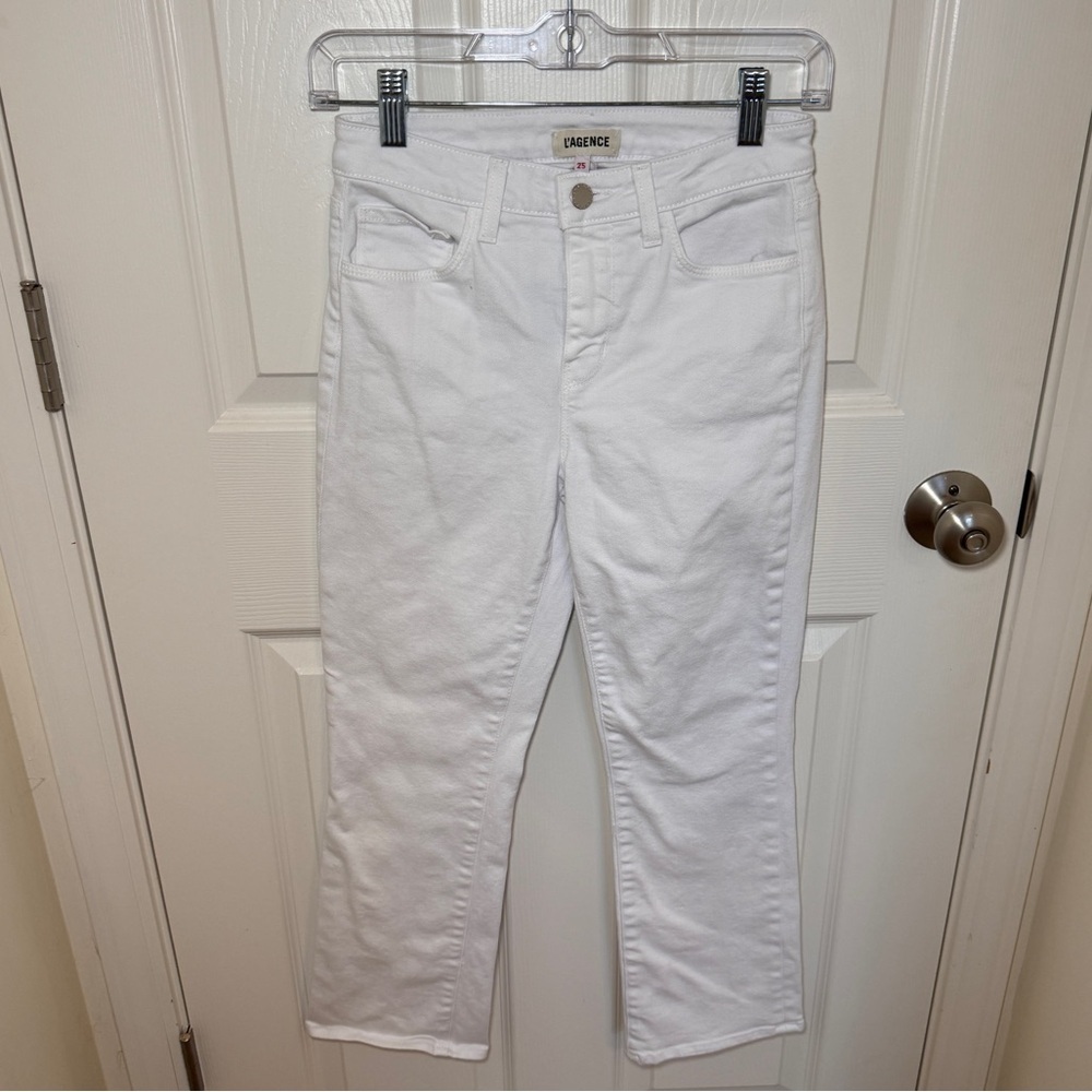 L'AGENCE White Straight Leg Jeans